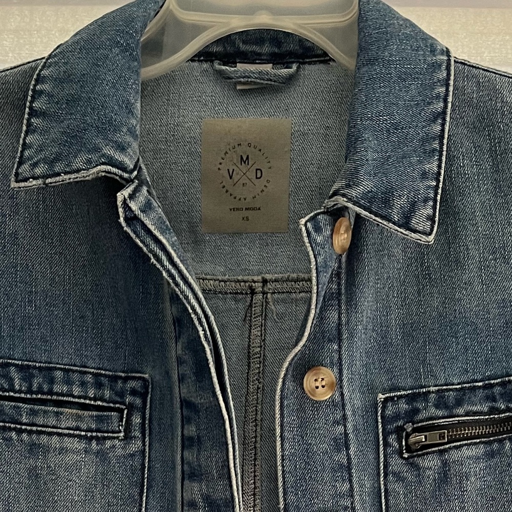Denim Button Down Jacket - image 3